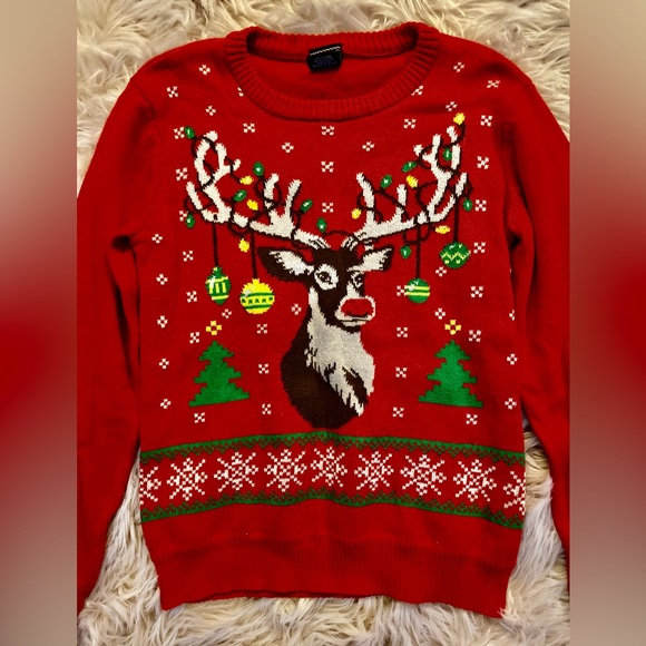 Holiday Sweater / Reindeer and Santa Clause Festive Christmas Sweater Bundle - Picture 9 of 14